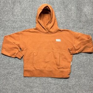 Beardedgoat Hoodie Women's M Orange Fleece Pullover Kangaroo Pocket Sweatshirt